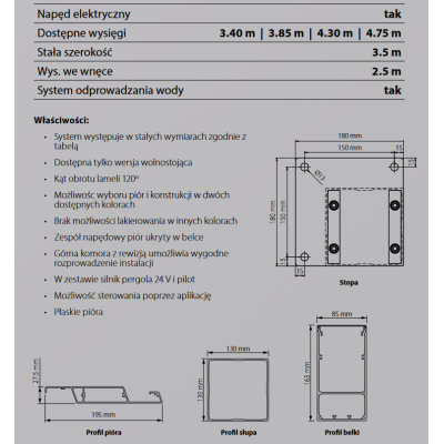 Pergola SB350 - antracytowa